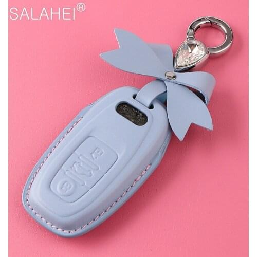 Leather Car Remote Smart Key Cover Fob Case For Audi A1 A3 A4 A5 A6 A7 A8 Quattro Q3 Q5 Q7 2009 2010 2011 2012 2013 2014 2015