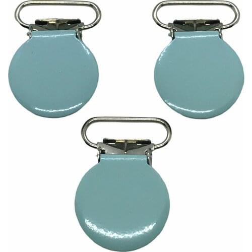 25pcs 20mm 3/4" #34 TURQUOISE COLOR Round Suspender Clips