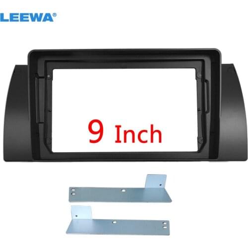LEEWA Car Stereo 9" Big Screen Fascia Frame Adapter For BMW X5/E53/E39 2Din DVD Player Dash Audio Fitting Panel Frame Kit #6520