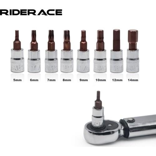 Hi-Spec Torx Hexagon Bit Socket Set 1/4 Socket Adapter Universal Head for Torque Spanner Ratchet Socket Wrench