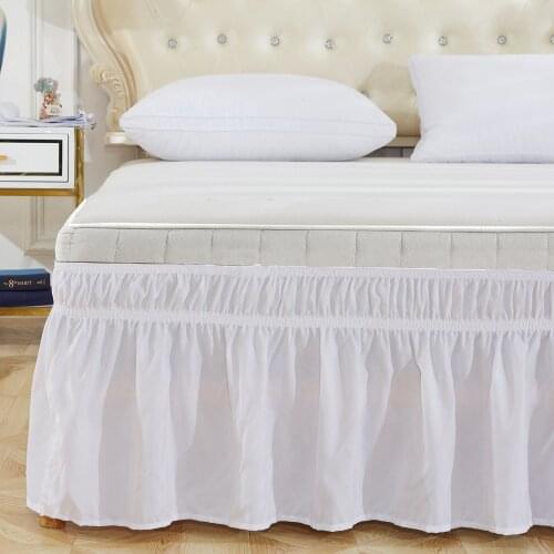 Wrap Around Bed Skirts Fashionable Elastic Dust Ruffle Silky Soft Wrinkle Free Classic Stylish Look In Your Bedroom