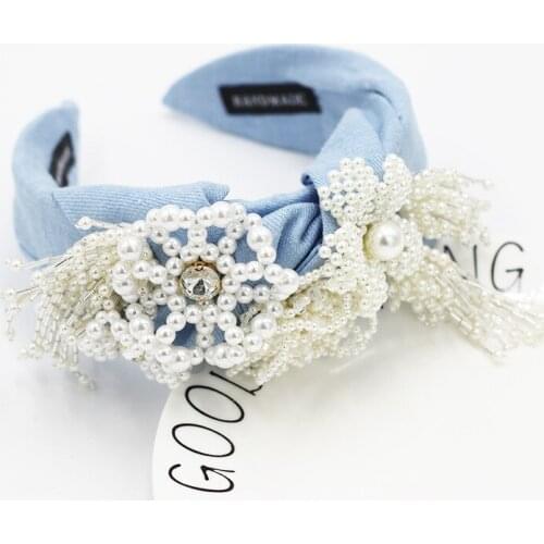 Pearl Crown Headbands for Women Hairbands Girls Vintage Retro Koran Hair Accessories Head wear Hair bow Wholesale