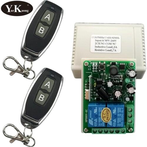 AC 110V 220V 2 CH RF Remote Control Switch 120V 230V 240V 85V-260V Relay Dry Contact Wireless Remote ON OFF Switch433315 Light Lamp Bulb ON OFF