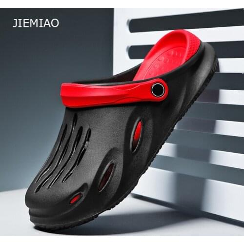 JIEMIAO 2021 Fashion Sandals Men EVA Sole Slippers Beach Sandals Men Breathable Anti-Slip Sandals Comfortable Soft