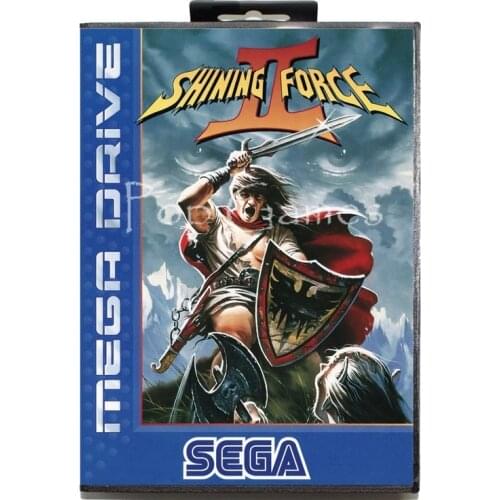 Shining Force 2 with Box for 16 bit Sega MD Game Card for Mega Drive for Genesis Video Console