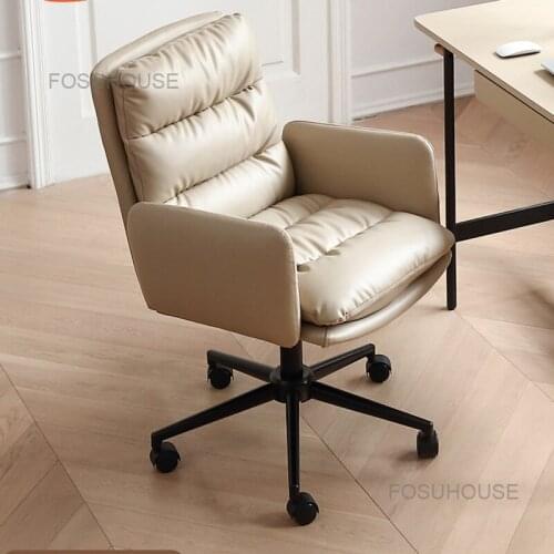 Modern Household Computer Chair Designer Leather Office Chairs Bedroom Furniture Study Gaming Chair Office Chair Swivel Armchair