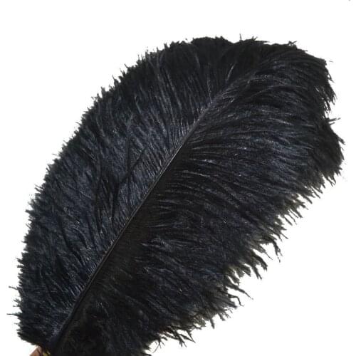 10 Pcs/Lot Natural Black Ostrich Feathers Pole for Crafts 15-70 CM Carnival Costumes Home Wedding Decorations Plumes Wholesale