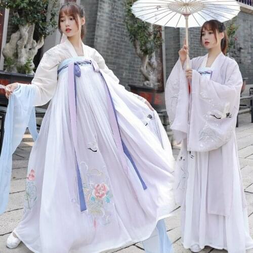 Traditional hanfu six meters fairy pure and fresh and natural antique chest skirt sleeve skirt unlined upper garment