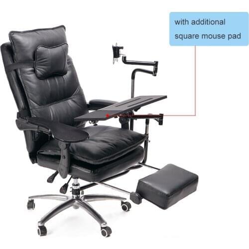OK930 Full Motion Reclining Chair + Monitor Keyboard Holder +Chair Arm Clamp Elbow Wrist Support Mouse Pad for Game Office