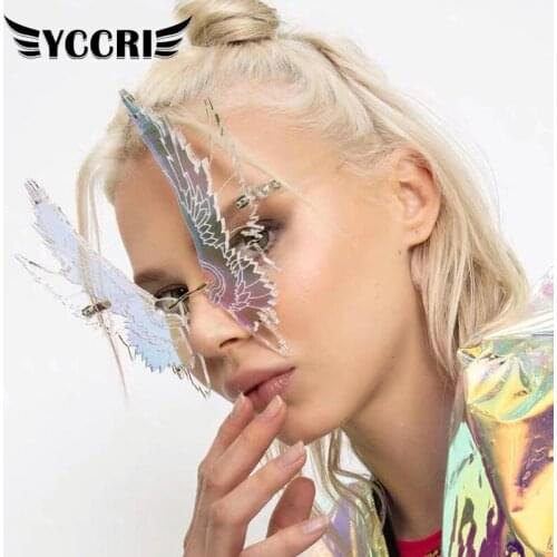 YCCRI New Style Winged Personality Sun Glasses Men and Women Party Decoration Glasses Street Fashion Trend Cool Sunglasses Women
