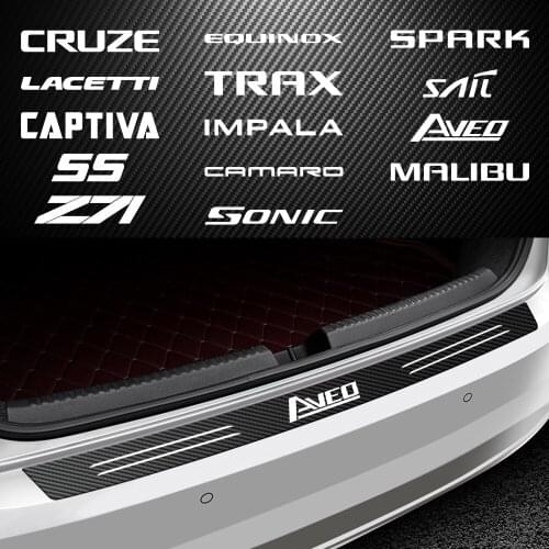 1PCS For Chevrolet Captiva Cruz sonic spark Trax ss Car Rear Trunk Guard Carbon Fiber Scuff Protective Sticker Auto Accessories