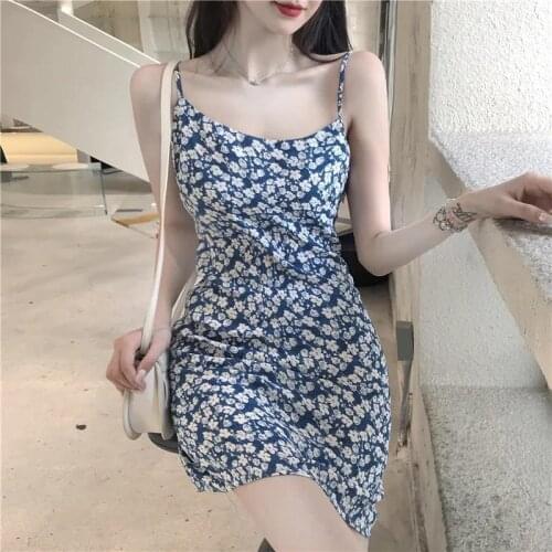 Woman Dresses Blue Suspender Skirt Dress 2021 Womens Skirt Vestido De Mujer Femme Robe