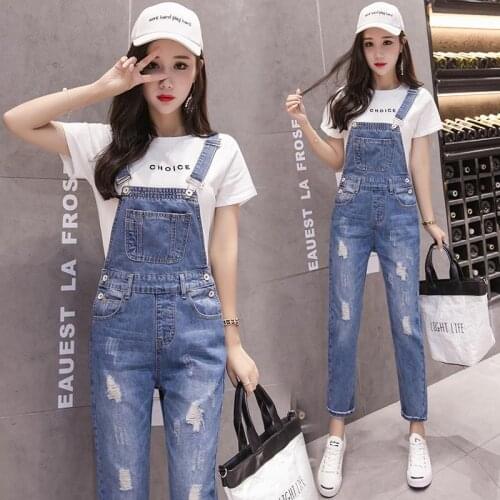 Women clothing denim washed fabric rompers summer/autumn HOLE overalls women jumpsuit suspenders jeans SLIM women overalls jeans