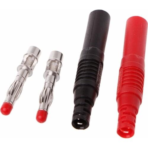 10 Pcs Straight Insulated Safety 4mm Male Banana Plug Wire Solder DIY Connectors