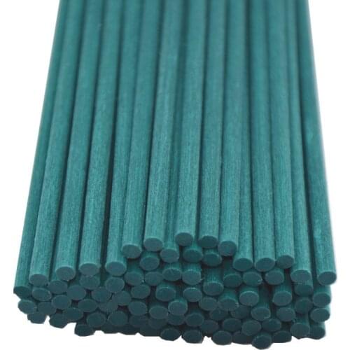 100PCS 22cmx3mm Green Fiber Reed Sticks Essential oil Rattan Diffuser Replacement Refill Sticks for Car Air Freshener