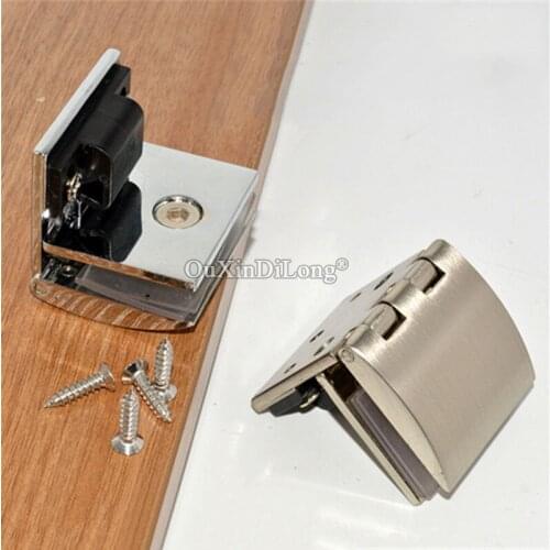 Free Shipping 2PCS Glass Cabinet Hinges Shopping Mall Jewelry Phone Display WINE Cabinet Door Hinges Clamps for 6~8mm