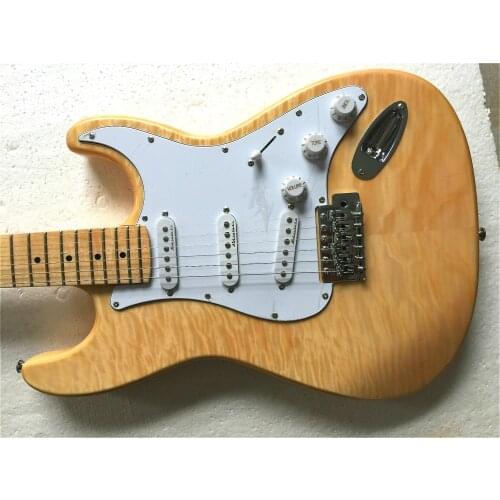 Top quality FPST-1005original color solid body quilted maple vneer cover maple fretboard electric guitar, Free shipping