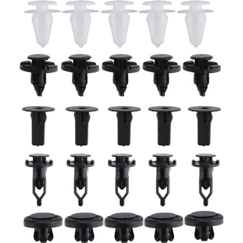 25pcs Car Accessories Plastic Push Rivet Trim Bump Panel Lock Nut Fastener Clip Set 90044-68320 For Toyota