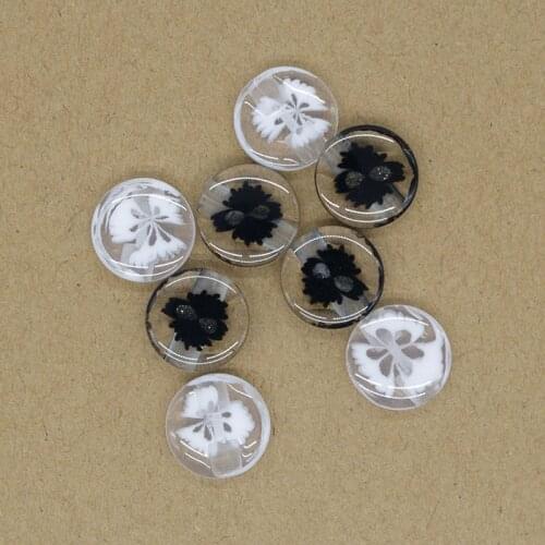 50PCs Resin Buttons Single hole Round Flower Button Latest Design Scrapbooking Sewing Accessories Craft JS9012 14mm