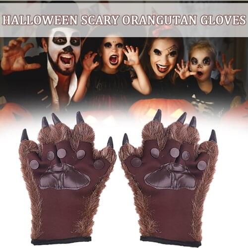 Wolf Gloves For Women Men Halloween Decoration Cosplay Party Animal Paw Mittens For Adults And Kids Decoration