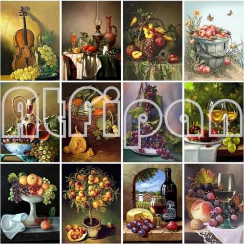 Floral Fruit DIY 5D Diamond Painting Full Square Drill Flower Diamond Embroidery Cross Stitch Mosaic Kits Wall Art Home Decor