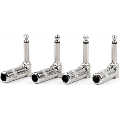 Artudatech 4 Pcs 1/4" Ts Right Angle Mono Phone Plug Connector 6.3mm Jack high quality