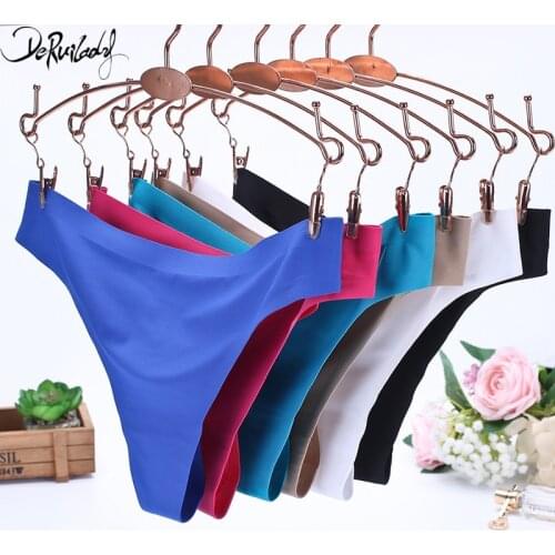 Deruilady Seamless Soft Panties Women Solid Modal Breathable G-String Low Rise Fashion Sexy Panties Women Thong Underwear Women