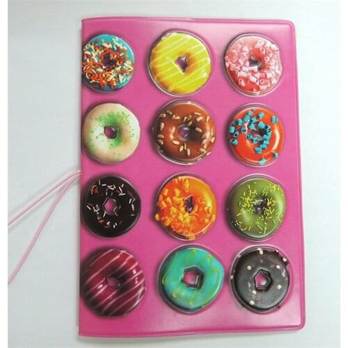 Girls Like Doughnut Candy Passport Cover 3D PU Leather Passport Holder Credit Card Holder Size:14*10CM