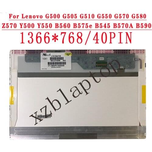 For Lenovo G500 G505 G510 G550 G570 G580 Z570 Y500 Y550 B560 B575e B545 B570A B590 LED Screen Display 15.6'' 40PIN 1366X768 LCD