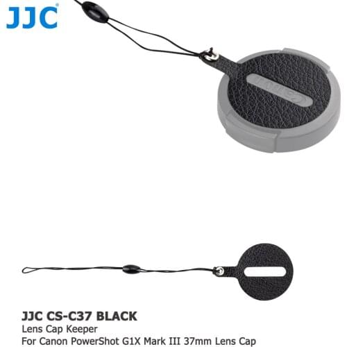 JJC Camera 37mm Lens Caps Holder Genuine Leather Lens Cap Keepers for Canon PowerShot G1X Mark III