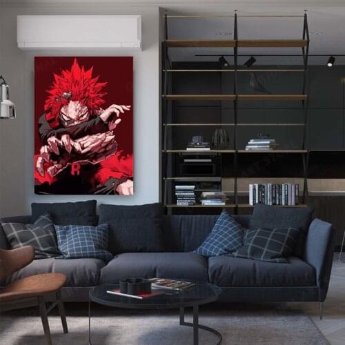 Red Riot Eijiro Kirishima Kimetsu no Yaiba Canvas poster Painting wall Art decor room Decoration Prints