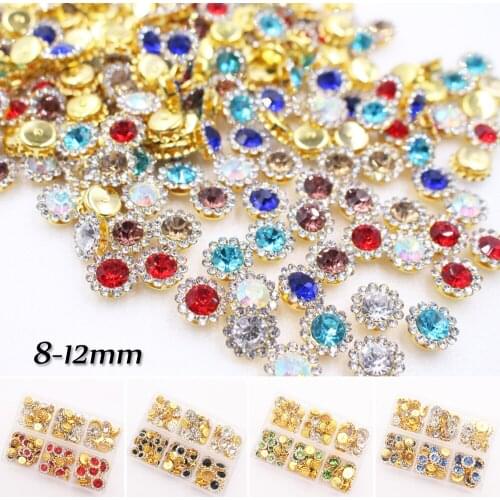 New Box Packing Crytsals Kinds Of Color Sewing Rhinestone Golden Claw Bottom Crystals Sew on Crystal Decoration Strass Gem