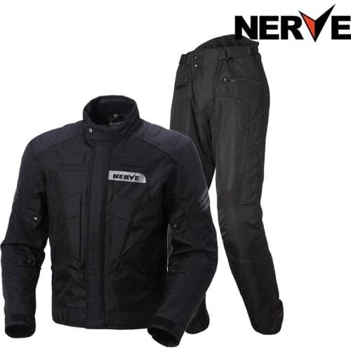 NERVE Mens Motocross Off-Road jacket Jaqueta Oxford Cloth Waterproof Motorcycle Riding Racing Moto Jacket with Five Protectors