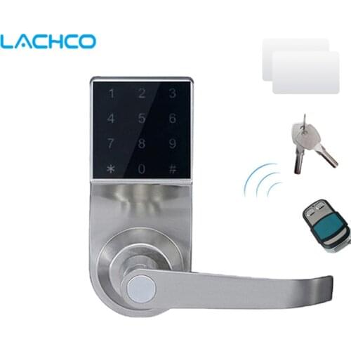LACHCO Hide Key Touch Remote control Screen Keypad Password Spring Bolt Access Smart Electronic Door Lock Intelligent SL16092RM