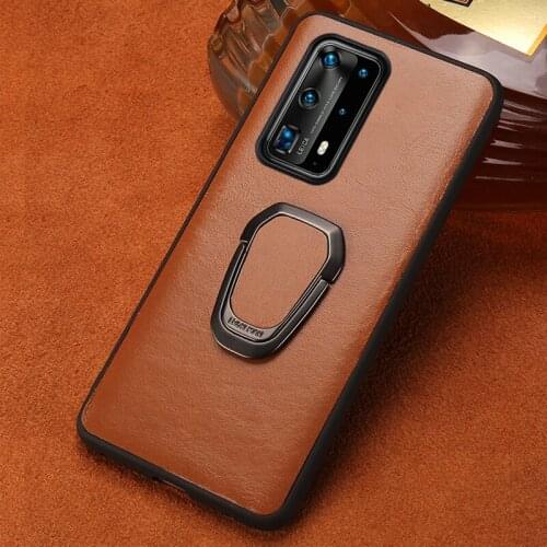 Genuine Cowhide Leather Magnetic Phone Case for Huawei P40 Pro P30 Lite P20 Mate 20 Pro Cover For Honor 20 Pro 30 10 10i 8X 9X