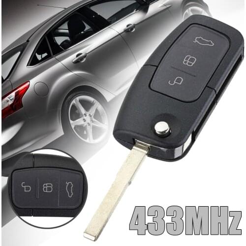 Mayitr 1pc 3 Buttons Remote Key Fob 433MHz 4D63 Chip Car Folding Flip Key Replacement For Ford Focus Mondeo Fiesta C S MAX