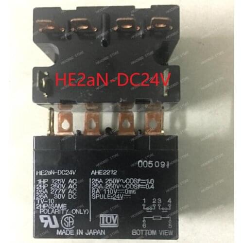 New Power Relay HE2aN-DC12V HE2aN-DC24V HE2aN-DC48V HE2aN-Q-DC24V