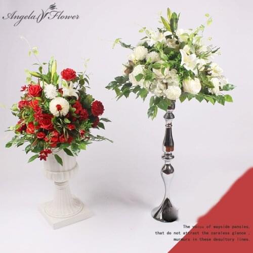 Customize 1m peony artificial flower row arranment centerpieces + 40cm silk flower ball decor for wedding arch table flower wall