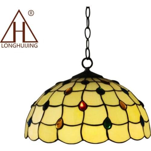 Tiffany Dragonfly Lamp Glass Shade Pendant Light Bohemian Single Pendant Hanging Light Foam Packing For Hallway Corridor Kitchen