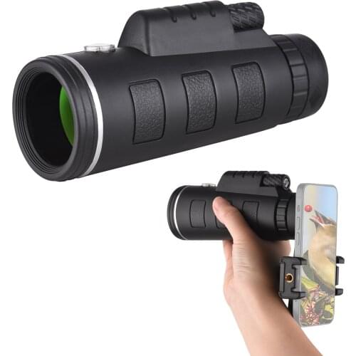 Portable Mini Monocular Telescope 40X60 Telescope 1/4"Screw Hole Lenscap Cleaning Cloth for Travel Sightseeing Bird Watching