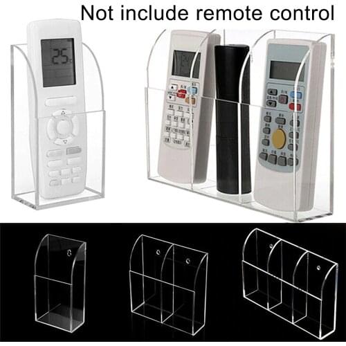 Transparent Wall Mounted Organizer Acrylic Remote Control Office Desk Organizer Holder Air Conditioner Makeup Brush Storage Box