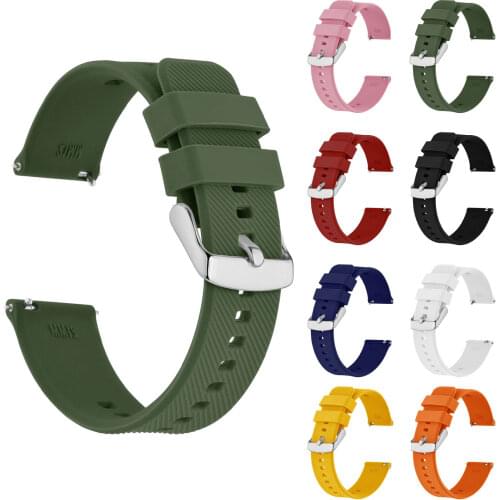 Anbeer Silicone Rubber Watch Band 18mm 19mm 20mm 21mm 22mm,Quick Release Watch Straps for Men Women