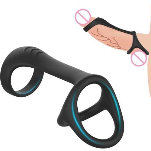Sleeve For Penis Man Ring Cover Extender Vagina Massager Cock Ring Sex Shop Products Ejaculation Delay Rings For Men Couples