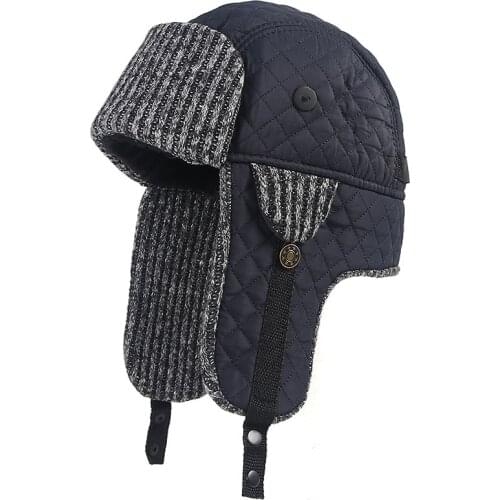 Bomber Hats Men Winter 2020 Soviet Pilot Warm Russian Ushanka Hat with Ear Flap Faux Fur Trapper Cap Earflap Snow Cap