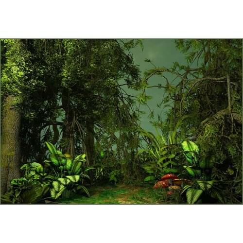 Fairy Tale Photography Backdrop Baby Photo Background,Green Forest Theme