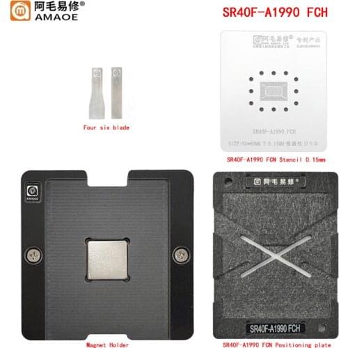 SR40F-A1990 FCH BGA template re-soldering ball tin factory net rework hot template square hole magnetic positioning set