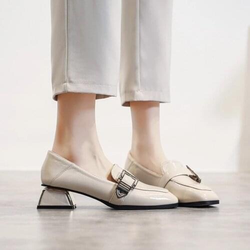 Women Pumps Chic Strange Heel Ladies Office Casual Shoes Slip-on Butterfly-knot Lacing High Heel Shoes Female 2021 NEW