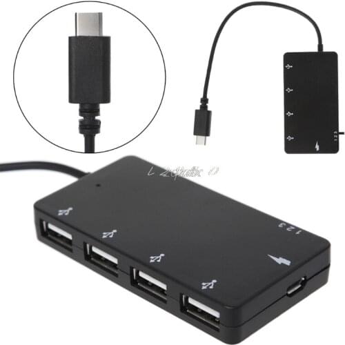 4 Ports USB C HUB OTG High Speed Type C Hub with Phone Stand Type-c USB Splitter for Laptop PC Phone Google USB-C Hub Z09