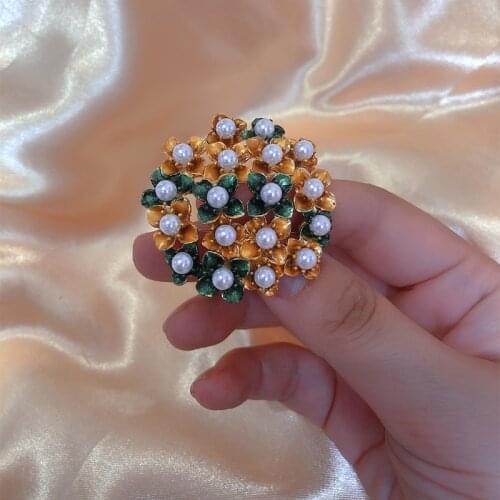 Morkopela Flower Enamel Pin Blossom Brooches for Women Large Elegant Suit Dress Brooch Pin Costume Pins Accessories Gift