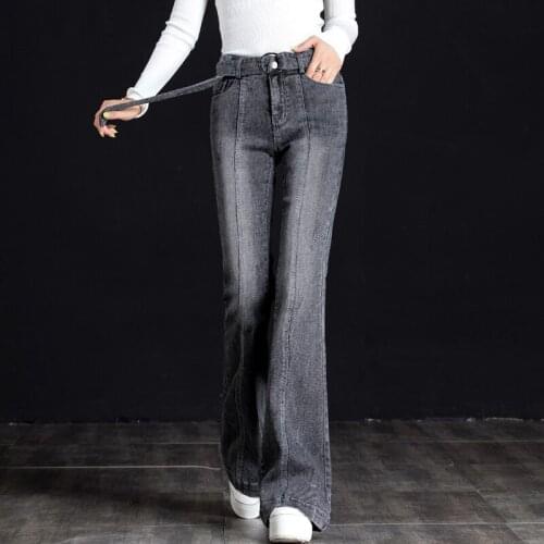 Womens jeans spring autumn Slim Mid waist Flare Pants Full Length jeans N0191